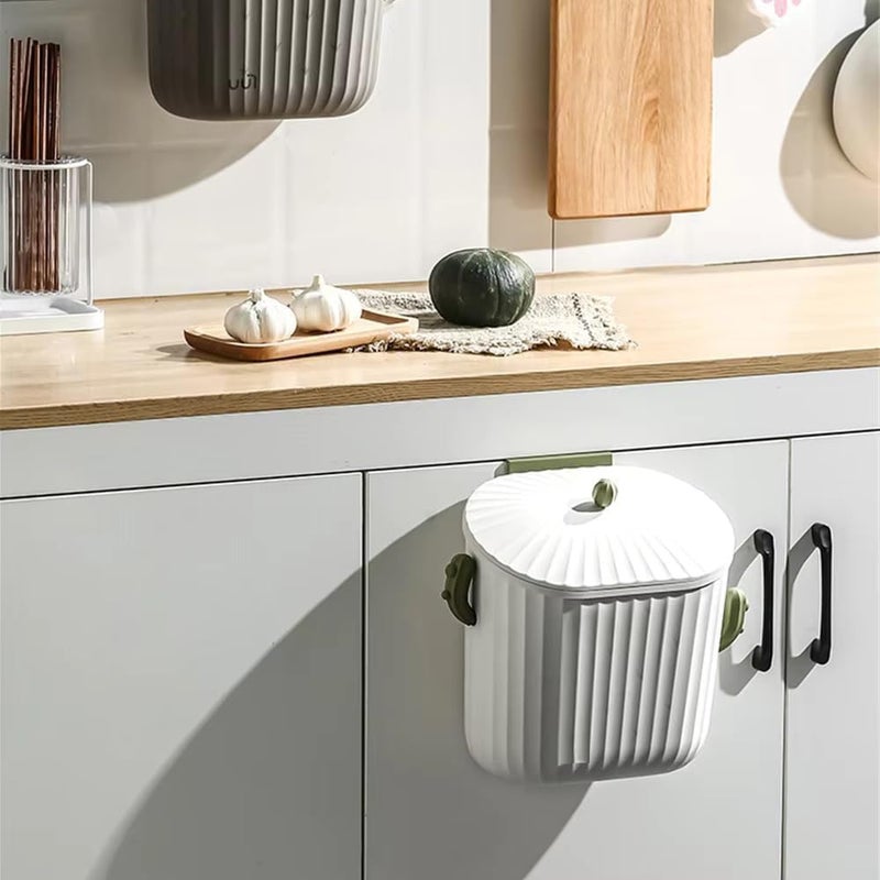 Mixen MIXEN Food Waste Basket Wall-Mounted Garbage Can for Bathroom Hanging Kitchen Trash Can with Lid 2.1 Gal Hanging Open-Top Trash Can For Kitchen Cabinet Door With LidEN  - Image 1