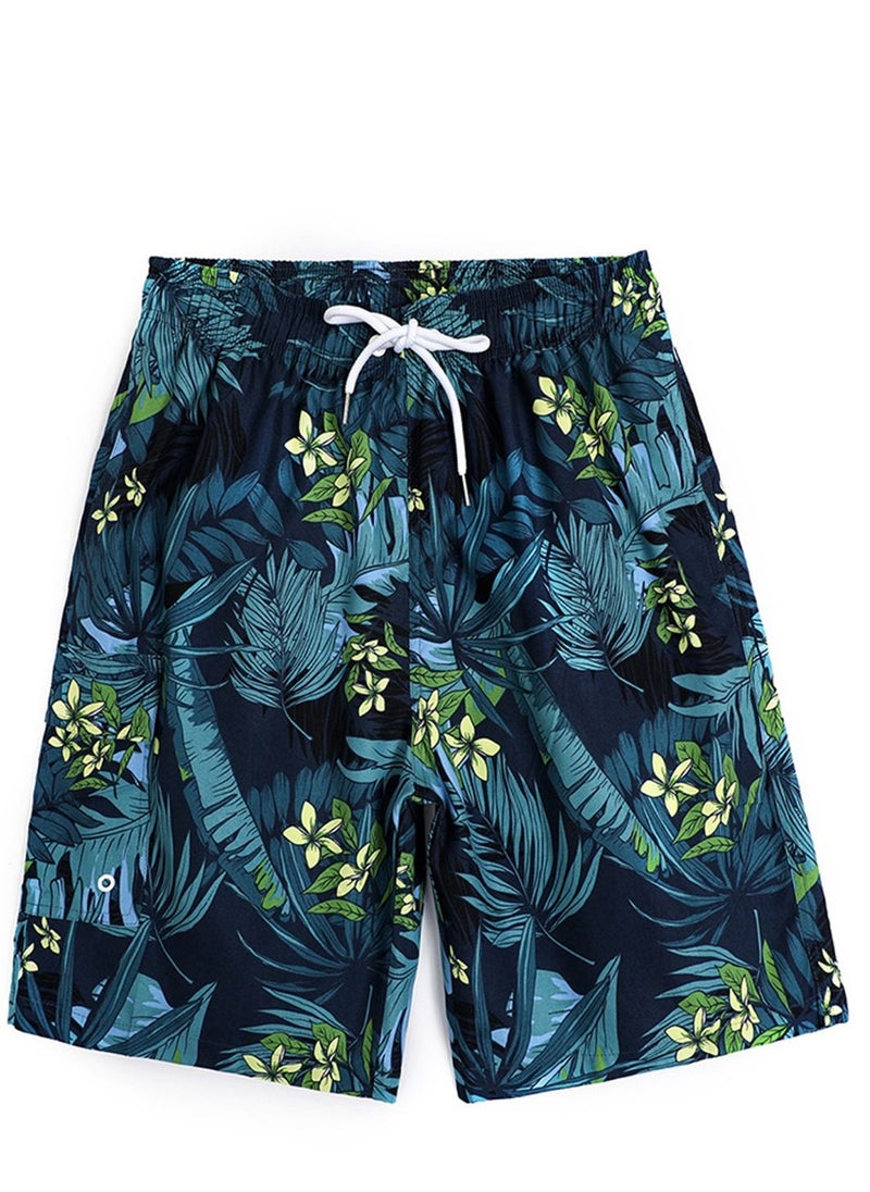Loquat - Sport Loose Breathable Swimming Printed Shorts Blue - Image 1