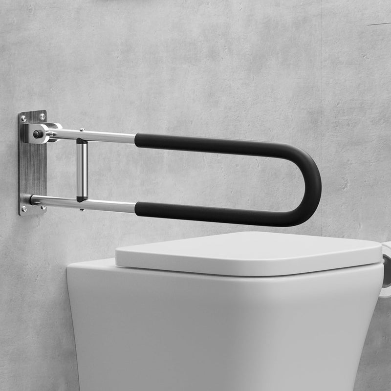 Frido Flip Up Grab Bar for Bathroom Safety | Space Saving Wall Mounted Support Handle for Senior Citizens | Stainless Steel Bathtub & Toilet Safety Rail |100kg Capacity, (Small) - Image 1