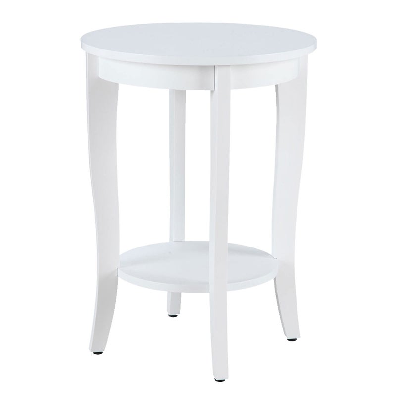 Convenience Concepts American Heritage Round End Table, White - Image 1