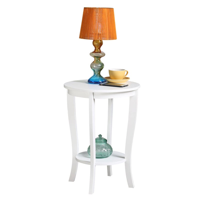 Convenience Concepts American Heritage Round End Table, White - Image 4