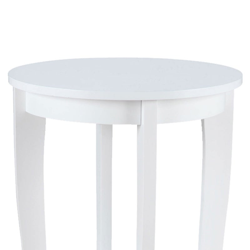 Convenience Concepts American Heritage Round End Table, White - Image 3