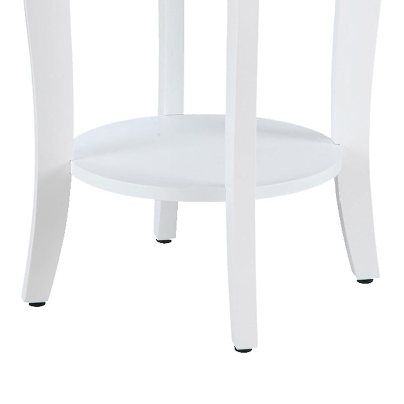 Convenience Concepts American Heritage Round End Table, White - Image 2