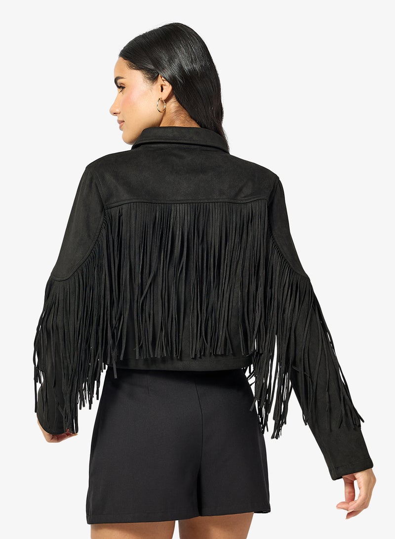 ONLY ONLDIANE LIFE FAUX SUEDE FRINGES Jacket - Image 2