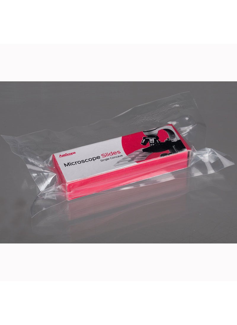 AmScope AmScope BSC12 Microscope Slides Single Depression Concave Pack of 12 Clear  - Image 4