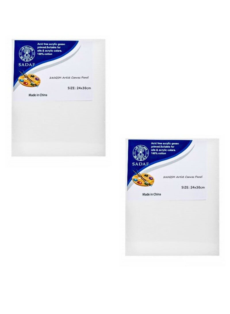 Sadaf لوحة قماشية 24x30 سم سمك 280 جرام 2 قطعة - Image 1