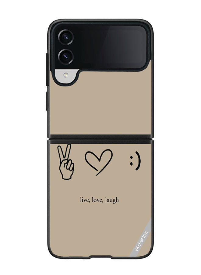 VR CREATIVE Protective Case Cover For Samsung Galaxy Z Flip4 Live Love Laugh Design Multicolour - Image 1