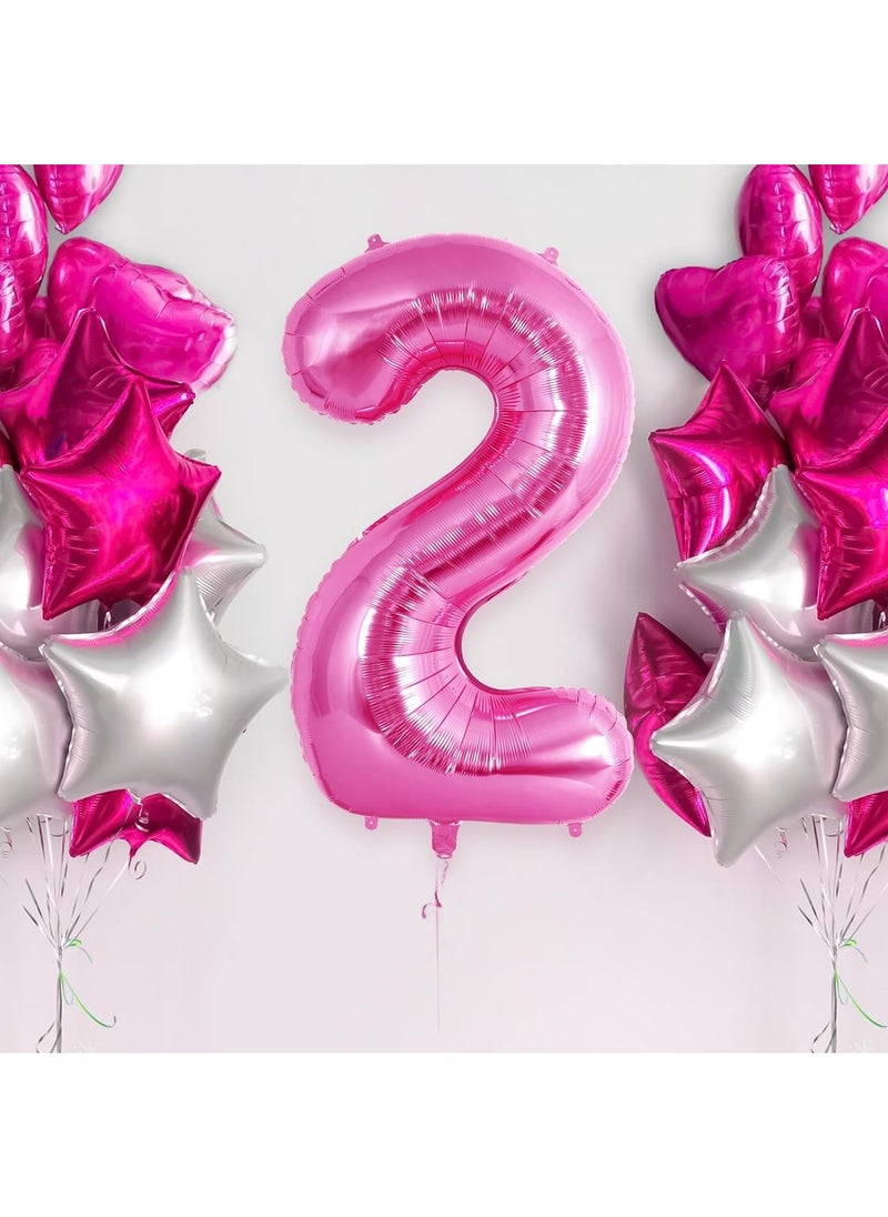 40 Inch Gold Digit Helium Foil Birthday Party Balloons Number 2  - Image 2