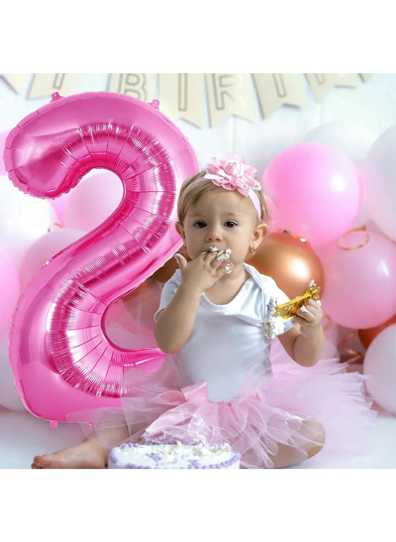 40 Inch Gold Digit Helium Foil Birthday Party Balloons Number 2  - Image 4