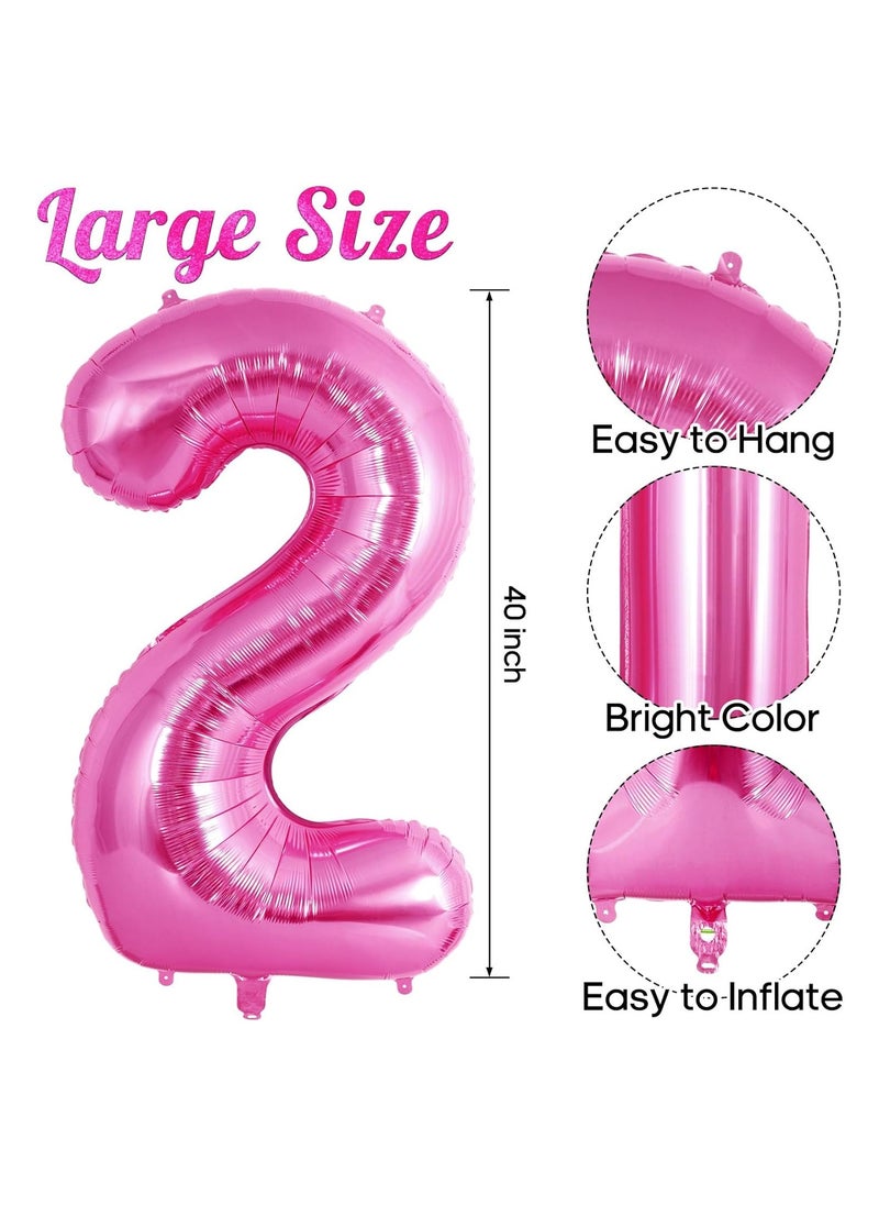 40 Inch Gold Digit Helium Foil Birthday Party Balloons Number 2  - Image 3