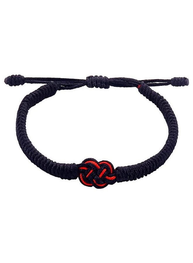 Pingyongchang Red String Couples Bracelets Matching Protection Long Distance Relationships Adjustable Good Luck Knot Strand Bracelet for Friends Family Women Men-black - Image 4