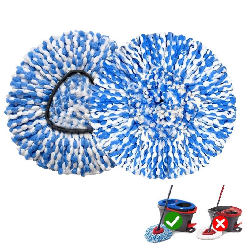 FOOKCIAN 2 Pack Mop Replace Heads Compatible for OCeda Spin Mop Refill Head Replacement for RinseClean 2Tank System Fluffy Microfiber Machine Washable and Easy to Replace