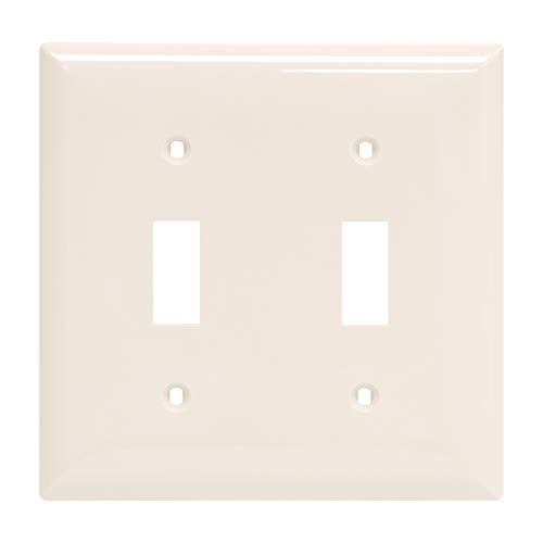 Power Gear, Light Almond, Double Toggle Oversized Wall Plate Cover, 2 Gang, Unbreakable Faceplate, x 4.9” , Screws Included, 44757, 1 Pack - Image 1