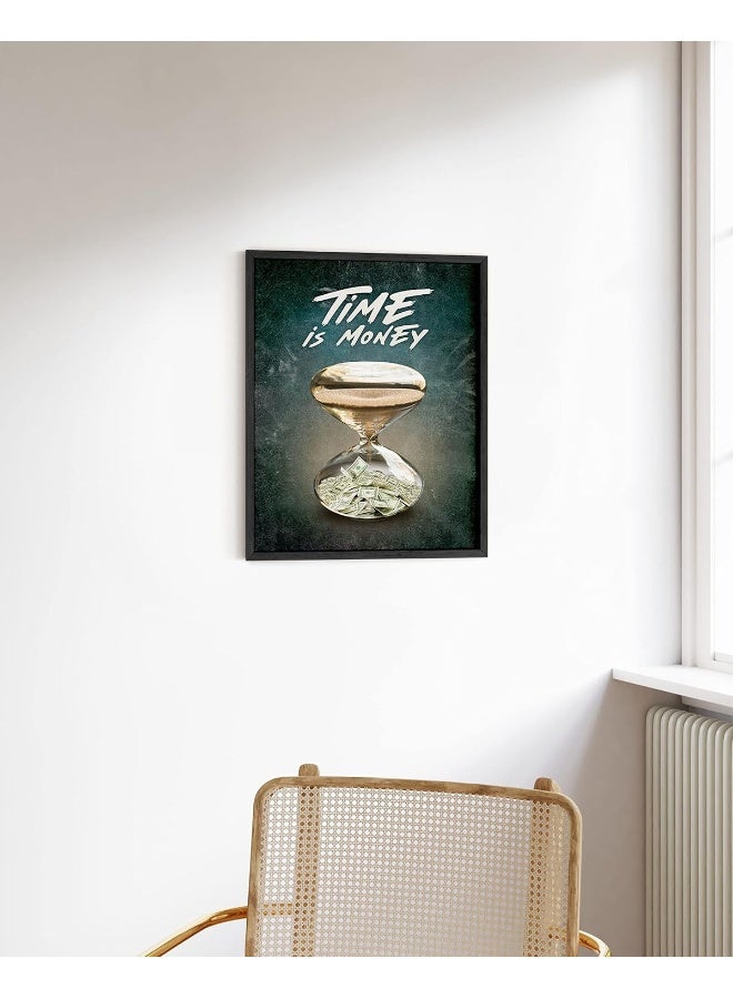 Home Trove Framed Motivational Art Hustle- Home Office Wall Decor, Money Art For Wall, Business Quotes, Inspirational Office Pictures, Positive Posters, Inspiring Artwork (Black Frame, 12X16)  - Image 5