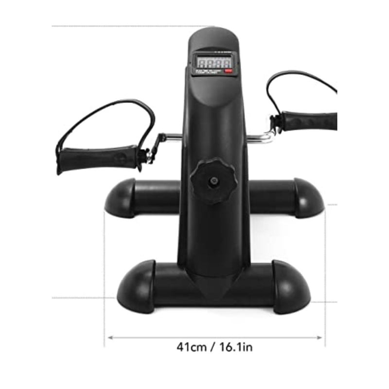 Mini Exercise Bike, Under Desk Bike Pedal Exerciser Portable Foot Cycle Arm Leg Peddler Machine With Lcd Screen Displays Black - Image 3