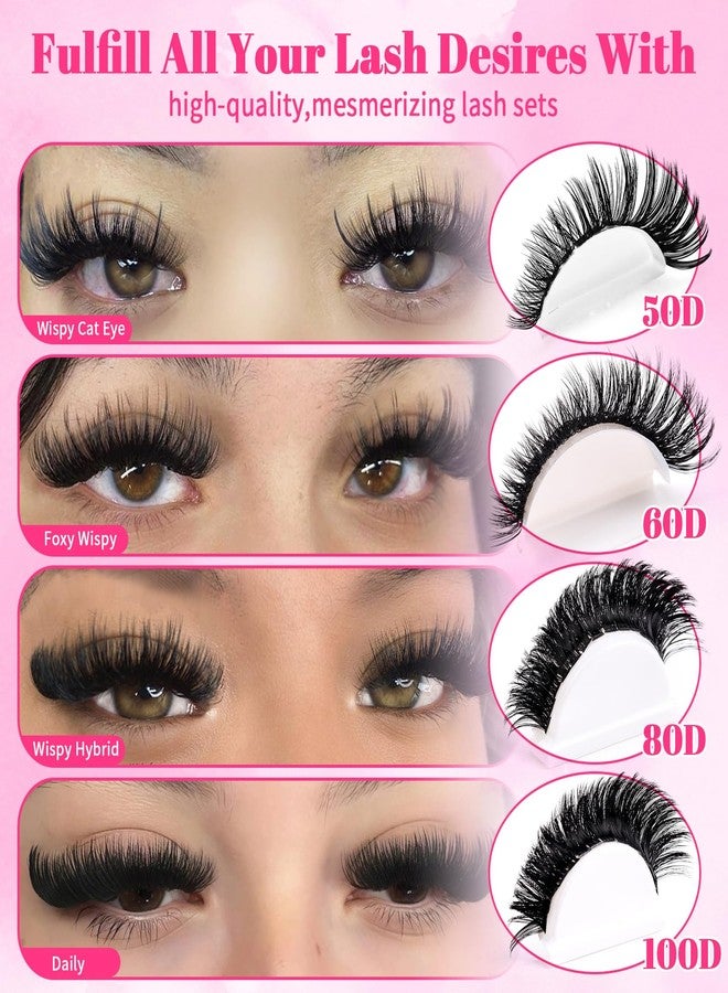 CMAYOME 684PCS Lash Clusters Kit, 30D-100D Volume Wispy Fluffy Lashes, 6 Mixed Density DIY Eyelash Extensions with Bond & Seal, Remover, Tweezers, Brush for Beginners - Image 2