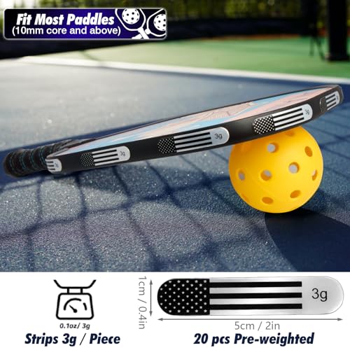 Retrora 20pcs Pickleball Lead Tape - 3M Adhesive Lead Tape for Pickleball Paddles with Storage Box, Weighted 3g Adhesive Strips for Golf Clubs Tennis Racket Increase Control & Power - Image 2