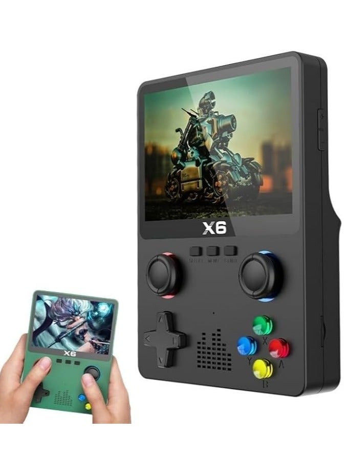 X6 Handheld Game Console X6 Retro 15000+ Games, 3.5 Inch Screen, Dual 3D Joystick, X6 Game Console Supports 2 Players, TV Output (Dual - Black)  - Image 1