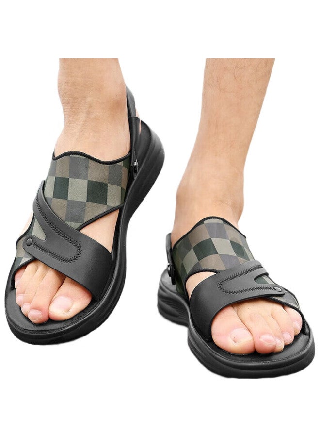 HLA Men'S Outdoor Casual Beach Sandals Lightweight Trendy Slip-On Slippers T027 Black Size 40 - Image 1