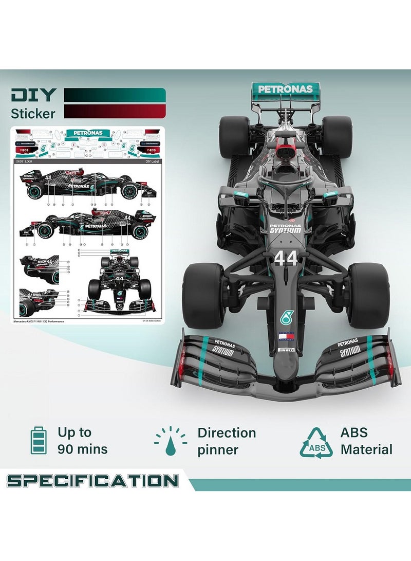1:18 Mercedes-Benz Racing Car Model , Electric Remote Control Toy Vehicle With Decals , Model Car Gift For Boys And Girls Black 31.7 cm*11.8 cm*6.1 cm - Image 4