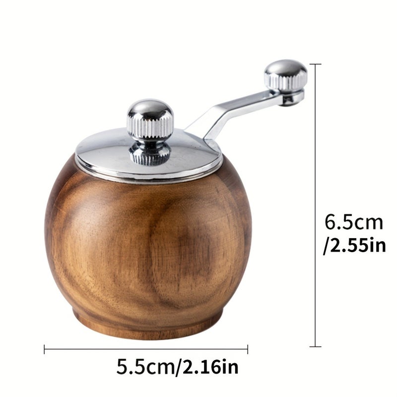 PETO 1 Piece Wooden Manual Pepper Grinder - Hand-Crank Salt & Black Pepper Mill for BBQ, Frying & Dressings - Image 3