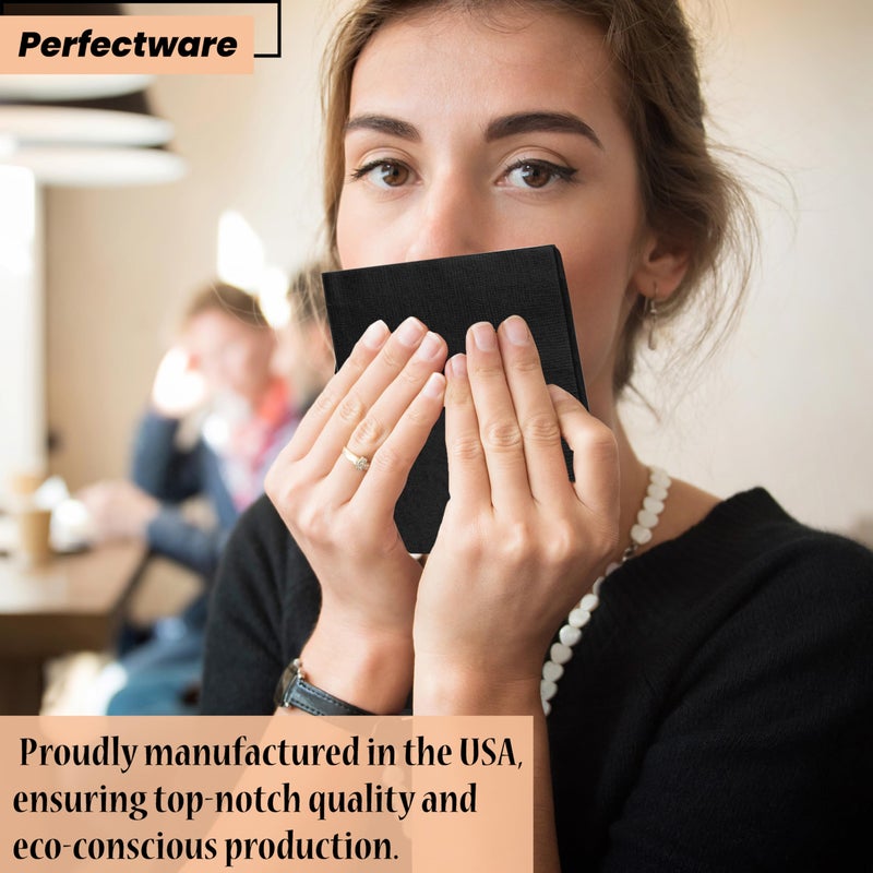 Perfectware 2 Ply Black Dinner Napkins - Pack of 50ct - Image 5