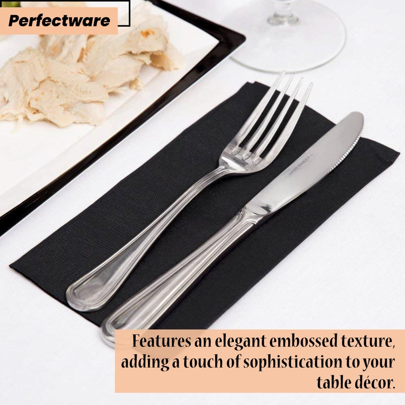 Perfectware 2 Ply Black Dinner Napkins - Pack of 50ct - Image 4