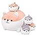 Auspicious beginning Shiba Inu Plush 5 PCS Shiba Inu Stuffed Animal Family 16 Corgi Plushie Cute Soft Plushies Pillow Toy Anime Kawaii Plush Soft Corgi PillowDog Mommy with 4 Puppies Toy Gifts for Boys Girls - Image 4