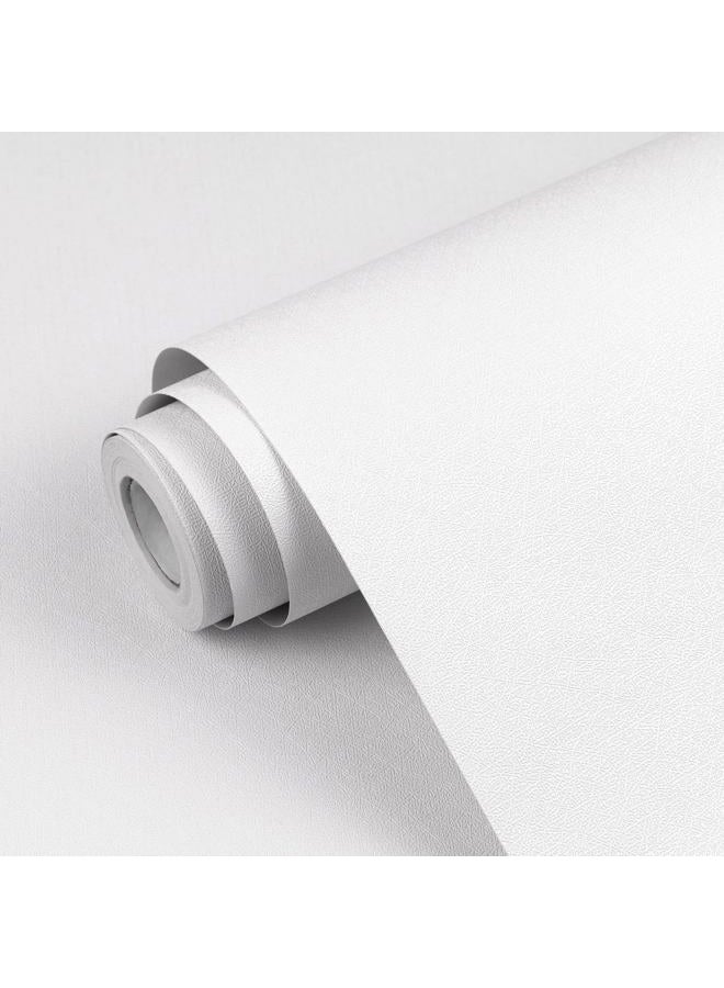 Qianglive White Contact Paper Solid White Peel and Stick Wallpaper 17.3"x120" Matte Self Adhesive Waterproof Vinyl Roll for Bathroom Kitchen Backsplash Cabinets Shelf Liners Drawers - Image 1