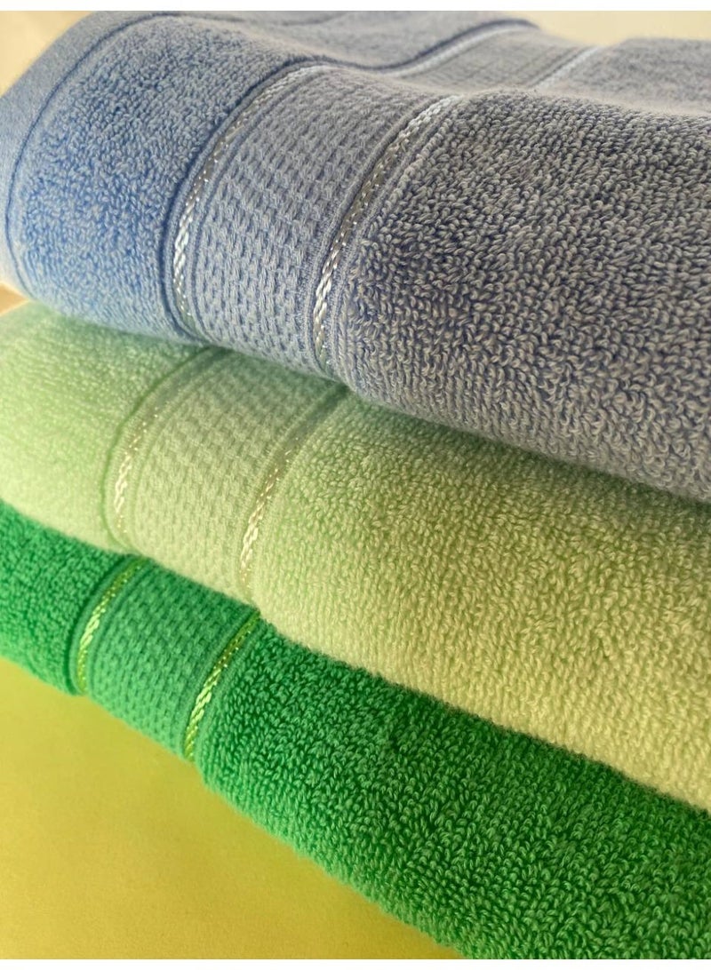 توالا طقم فوط  وجه فاخرة من توالا، قطن 100%، 3 قطع،وبره، فائقة النعومة، فائقة الامتصاص - Image 2