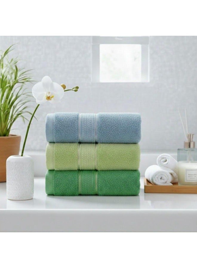 توالا طقم فوط  وجه فاخرة من توالا، قطن 100%، 3 قطع،وبره، فائقة النعومة، فائقة الامتصاص - Image 1