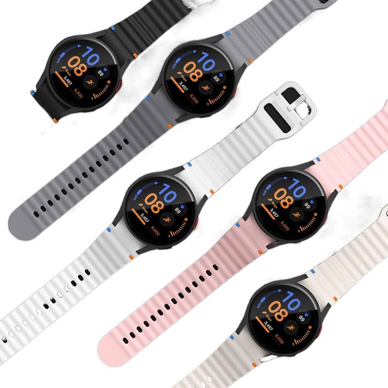 Pink Silicone Sport Smartwatch Band Compatible with Samsung Galaxy Watch 7 with Adjustable Fit Soft Strap and Quick Daily Replacement - NADI - Image 2