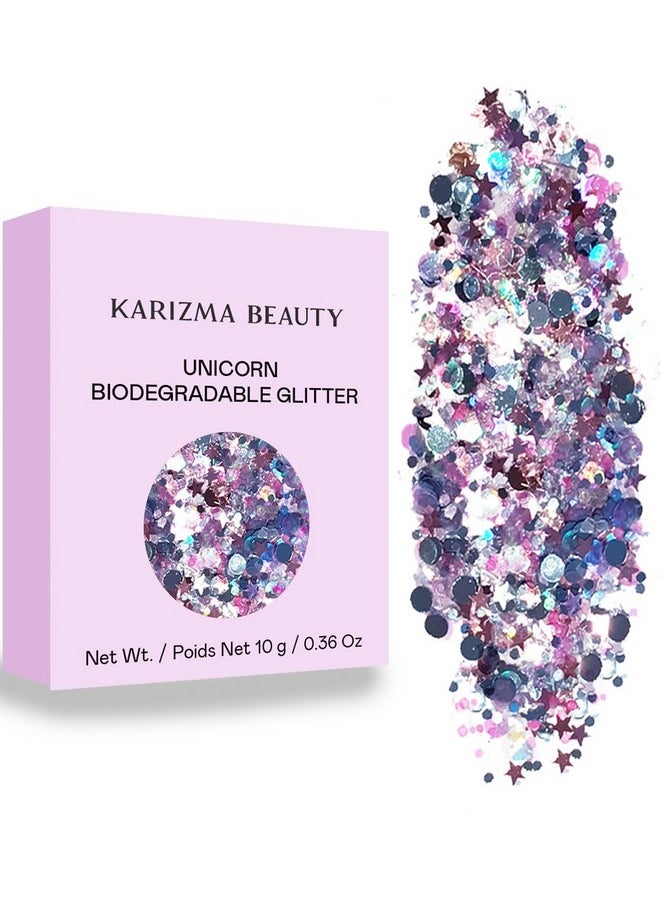 KARIZMA - Unicorn Strobe Biodegradable Chunky Glitter // Karizma Beauty Silver Bio Glitter Eco Glitter Face Glitter Festival Chunky 10g - Image 1