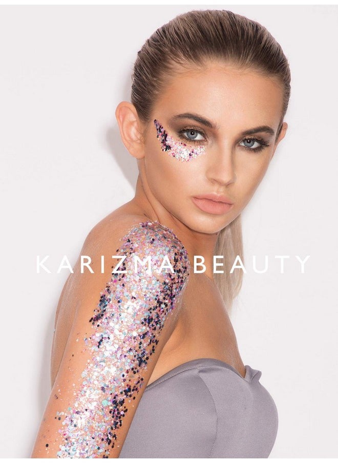 KARIZMA - Unicorn Strobe Biodegradable Chunky Glitter // Karizma Beauty Silver Bio Glitter Eco Glitter Face Glitter Festival Chunky 10g - Image 1
