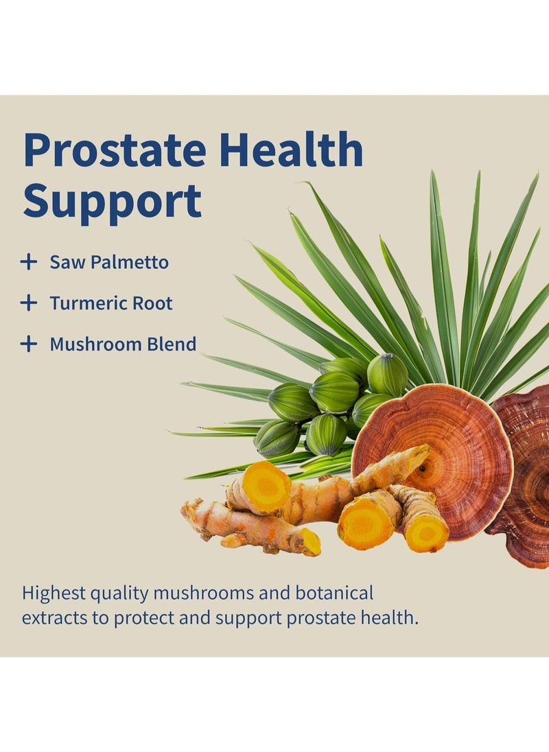 SNAP SUPPLEMENTS - Prostate Health Support Supplement - With Mushroom Blend, Saw Palmetto, 10 Plants & Vitamins, Natural Prostate Supplements for Men, Dietary Supplement (90 Capsules) - Image 1