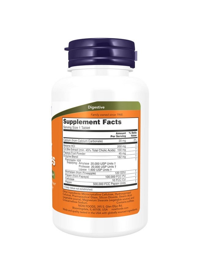 now مكملات إنزيمات فائقة مصنوعة من البروميلين وعصارة الصفراء وعصارة البنكرياس والباباين - 90 قرص - Image 3