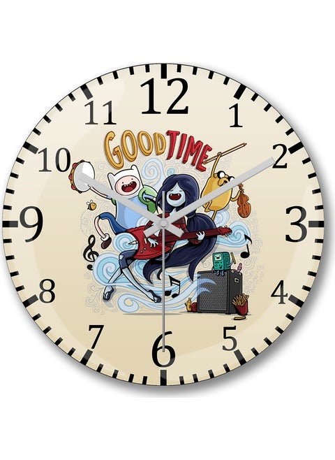 Print Shop Good Time Wall Clock Curved Real Glass