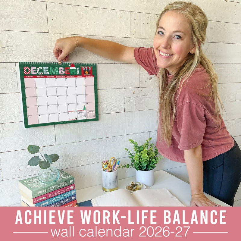 Hadley Designs 2026 Wall Calendar Large - Spiral Wall Calendars 2026-2027, 18 Months Calendar from January 2026 to June 2027, Hanging Calendars for Home, Office, Classroom, Typography Monthly Planner - Image 2