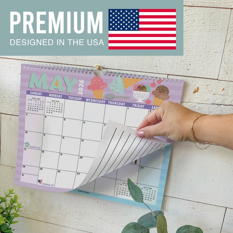 Hadley Designs 2026 Wall Calendar Large - Spiral Wall Calendars 2026-2027, 18 Months Calendar from January 2026 to June 2027, Hanging Calendars for Home, Office, Classroom, Typography Monthly Planner - Image 3