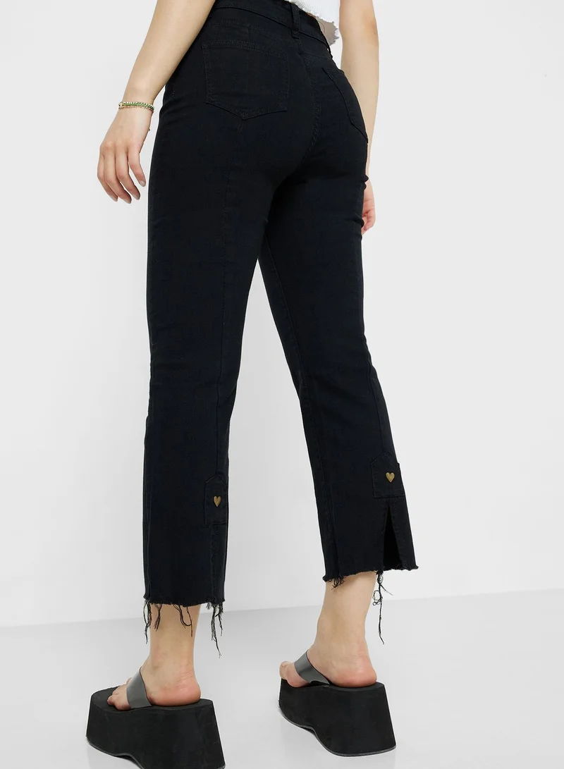 Ginger Wide-Leg Split Jeans