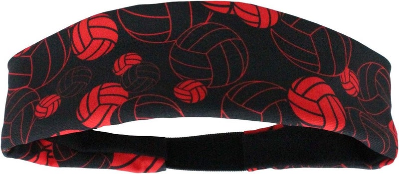 MadSportsStuff Crazy Volleyball Headband with Volleyball Logos - Image 1