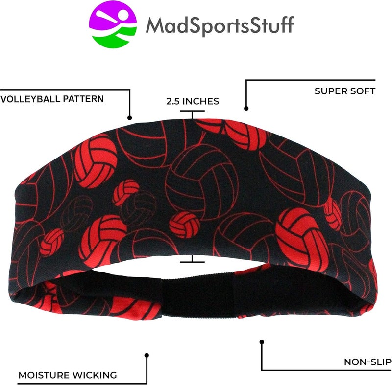MadSportsStuff Crazy Volleyball Headband with Volleyball Logos - Image 4