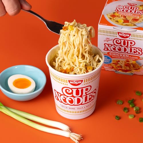 Nissin Cup Noodles Ramen Noodle Soup, Chicken, Microwaveable Paper Cup, 2.25 Ounce (Pack of 12) - Image 4