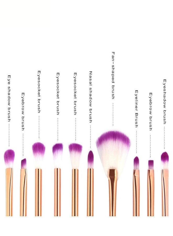 OMANIAC ELEGAR Colorful Fish Tail Handle Makeup Brush Set – Foundation, Eyebrow, Eyeliner, Blush, and Concealer Brushes – Cute Christmas Stocking Stuffers and Gifts for Girls (10 pcs makup kit) - Image 5