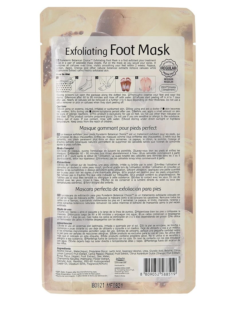 Purederm - Exfoliating Foot Mask - 3 Pair - Image 1