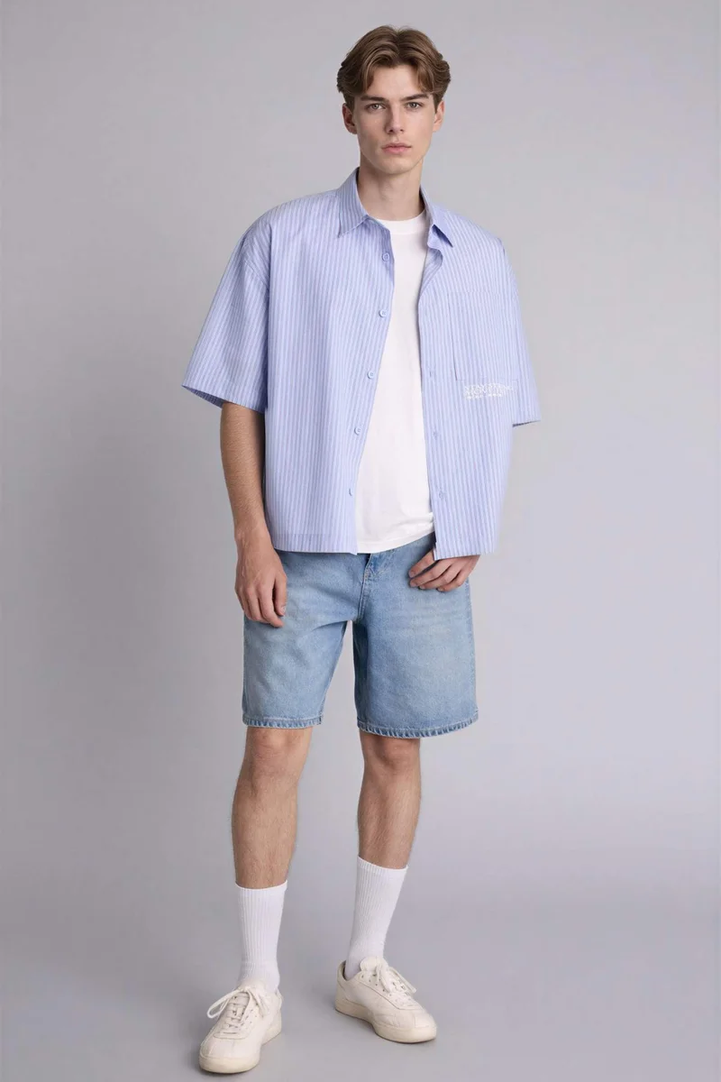 ديفاكتو Straight Fit Bermuda Shorts