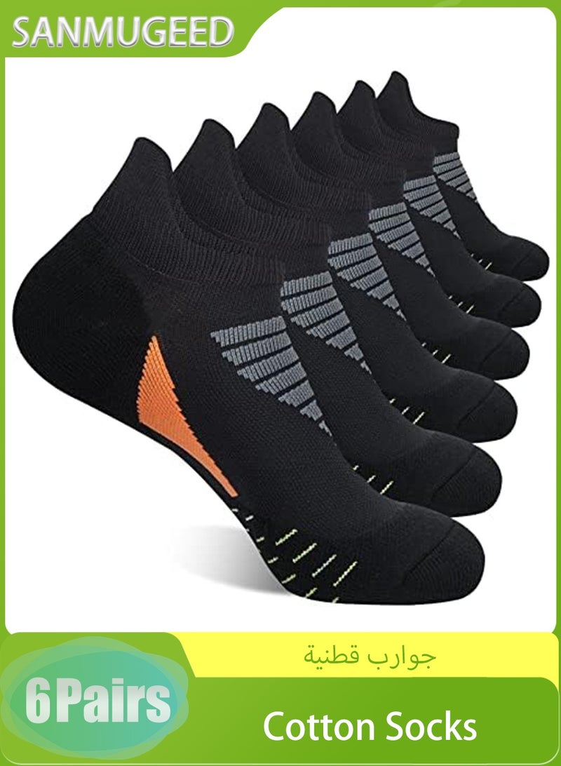 سانموجيد 6 أزواج من الجوارب الرجالية غير الظاهرة، جوارب رياضية قابلة للتنفس وجوارب كاحل كاجوال، جوارب رياضية منخفضة القطع للرجال - Image 1