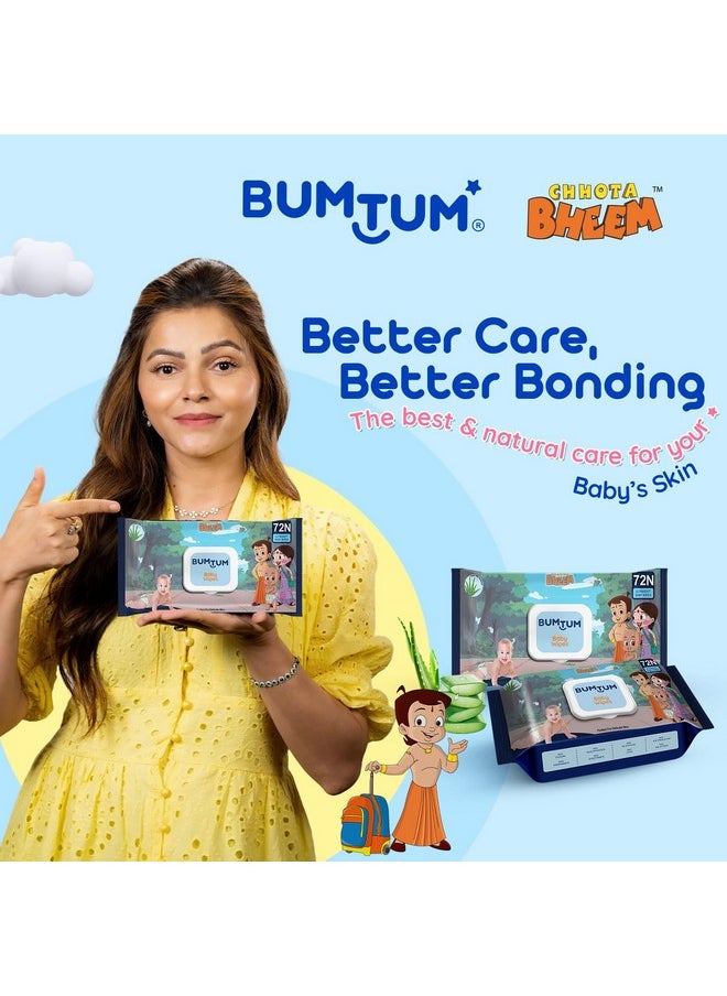 Bumtum Baby Chota Bheem Gentle Soft Moisturizing Wet Wipes With Lid | Aloe Vera & Chamomile Extracts | Paraben & Sulfate Free (Pack of 9, 72 Pcs. Per Pack) - pzsku/Z354306C537BF4687572AZ/45/_/1738305986/634a2ddd-7f06-4eb5-b105-cdb075c9ff30