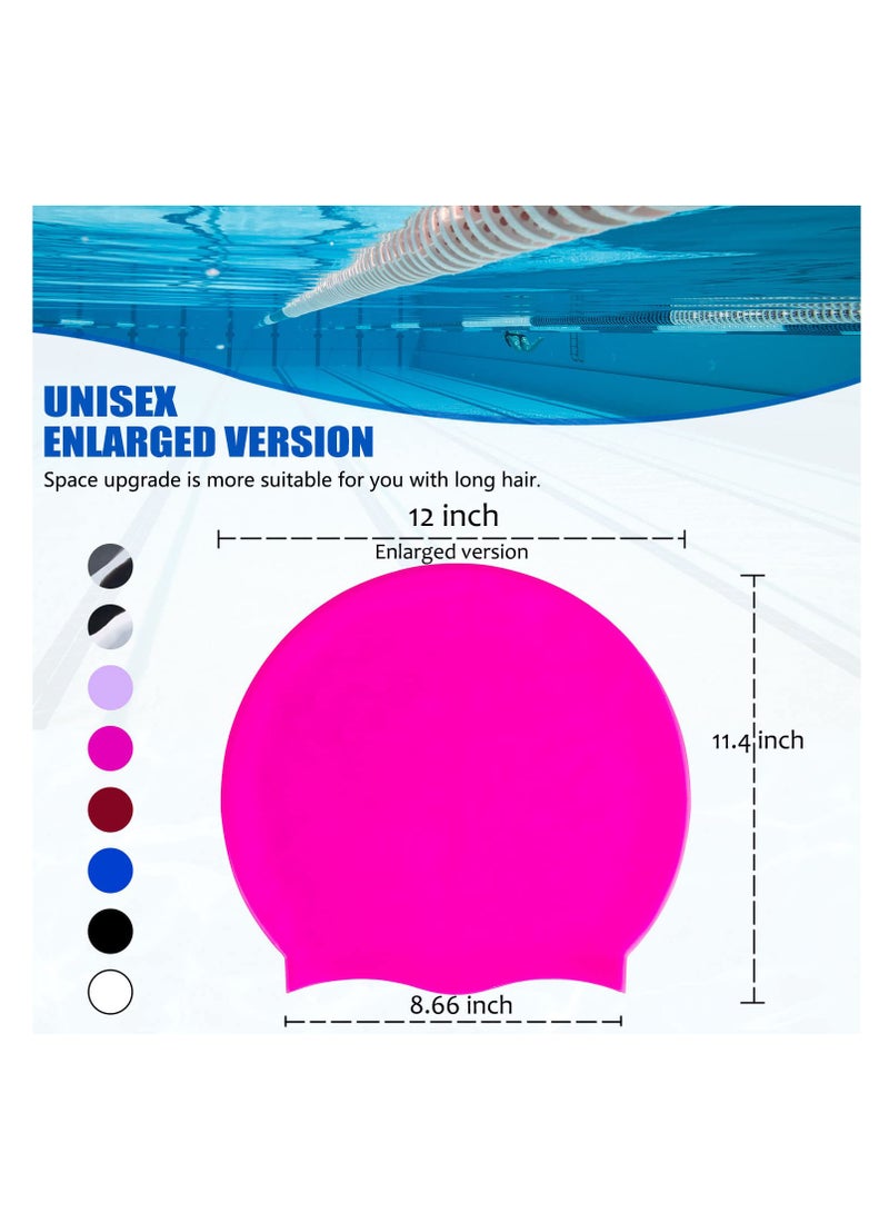 Extra Large Swimming Cap for Long Hair - Waterproof Silicone Cap with Ear Cover - Suitable for Women, Girls, Men, and Adults - Perfect for Long, Thick, Curly Hair, Dreadlocks, Weaves, and Braids.