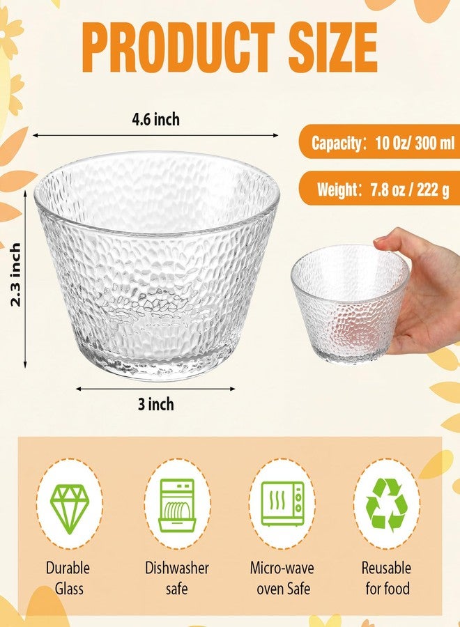 Ferrochef 20 Pack Small Glass Bowls Set 10 Oz Glass Ice Cream Bowls Prep Serving Mini Container For Kitchen Restaurant Party, Side Dishes For Dessert Ice Cream Dipping Yogurt Cereal(Dot Pattern) - Image 2